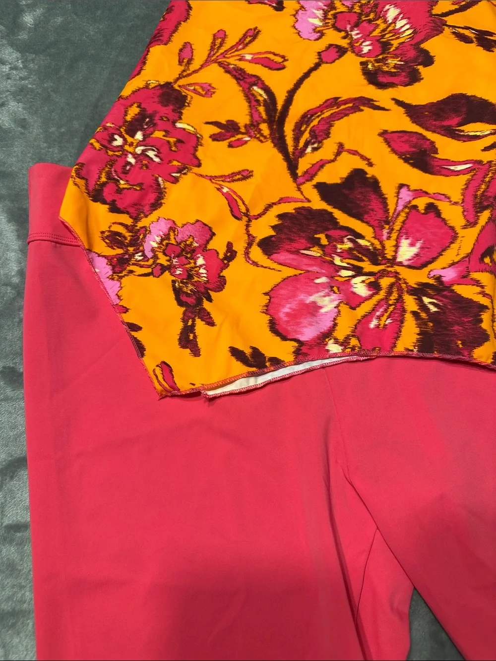 NWOT D & Co BEACH Bright Floral Shark HemTankini w/Pink Swim Shorts Sz 10 - Picture 4 of 16